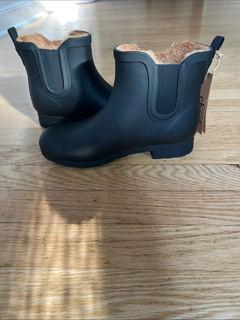 Chooka Women’s Delridge Waterproof Faux Fur Chelsea Rain Boot Slip On